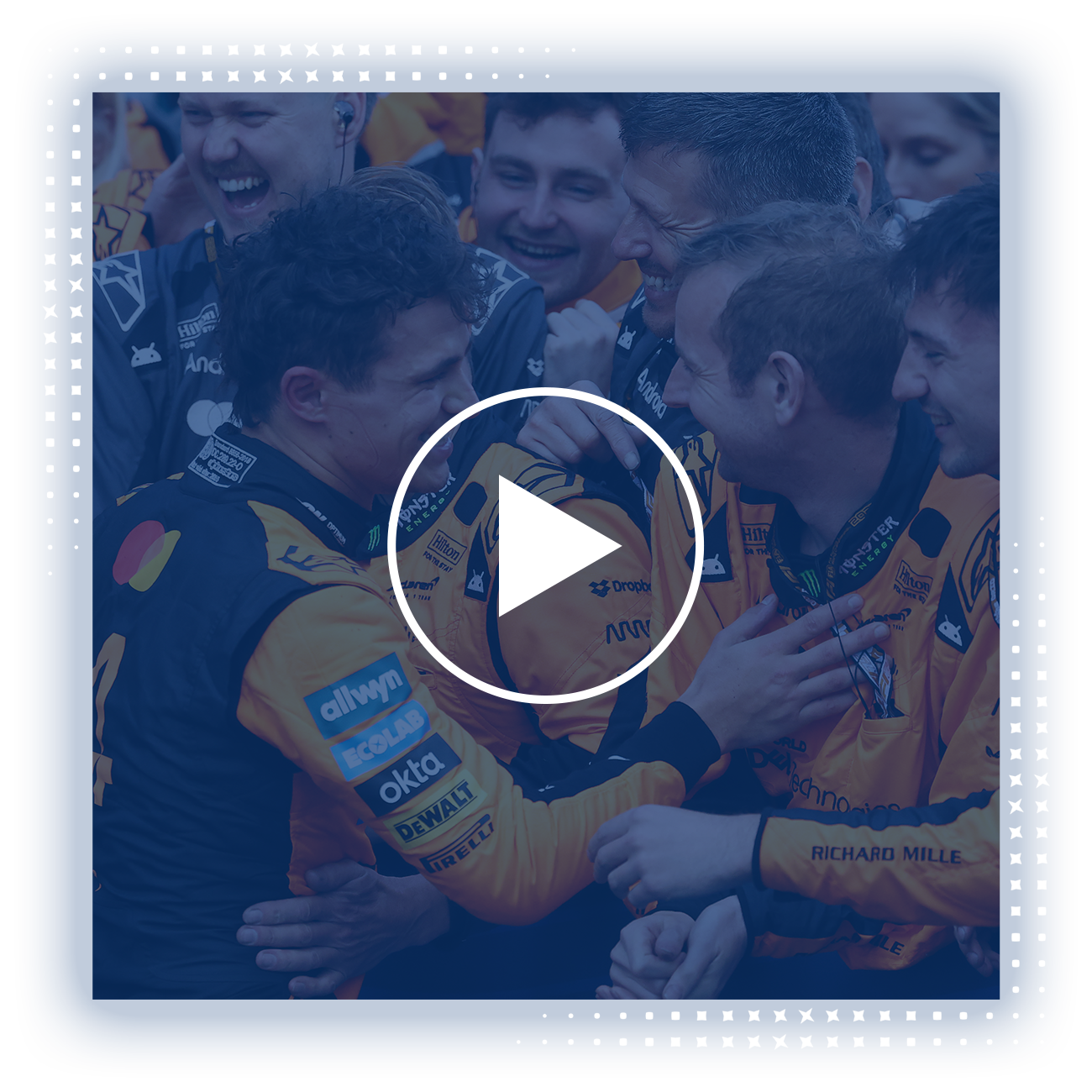 Background image with a video play icon