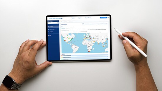 Map on a tablet